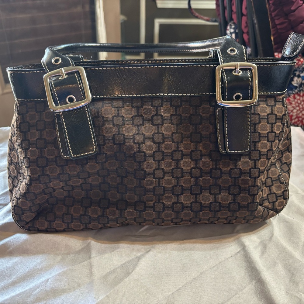 Nine West Black and Brown Patterned Shoulder Bag